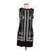 Marchesa Voyage Casual Dress - Shift High Neck Sleeveless: Black Print Dresses - Women's Size 8