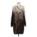 W by Worth Casual Dress - Shift Crew Neck Long sleeves: Brown Dresses - Women's Size 0