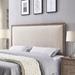 Ophelia & Co. Wingback Headboard Upholstered/Linen in Brown/White | 61 H x 63 W in | Wayfair C034225B396C4ABE8C72F67CA1B53CA2