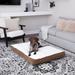 Archie & Oscar™ Sheila Deluxe Supportive Pillow Dog Bed Polyester/Nylon in White/Brown | 4 H x 48 W x 36 D in | Wayfair