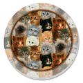 East Urban Home Kittens 4-Pack Round Absorbent Stone Coasters Stoneware, Glass in Black/Brown/Orange | 0.31 H x 4 W x 4 D in | Wayfair