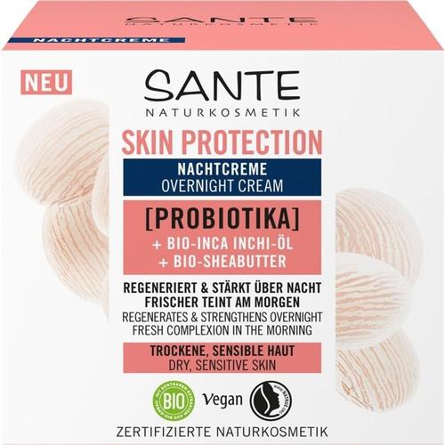 Sante – Skin Protection Nachtcreme mit Probiotika, Bio-Inca Inchi-Öl & Bio-Sheabutter Gesichtscreme 50 ml