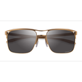 Male s square Satin Gold Titanium Prescription sunglasses - Eyebuydirect s Oakley Holbrook Ti