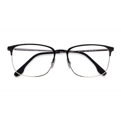 Unisex s browline Black Silver Metal Prescription eyeglasses - Eyebuydirect s Ray-Ban RB6494