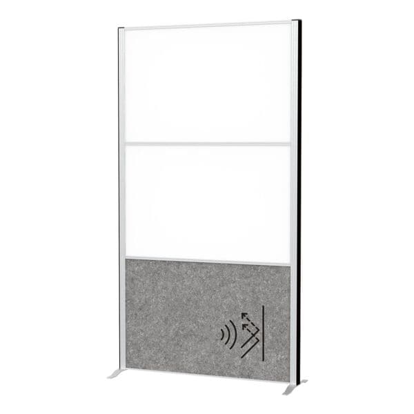 MAUL Stellwand »MAULconnecto« 2 Whiteboardpanels + 1 Akustikpanel dunkelgrau mit Stan silber, 100x182x35 cm