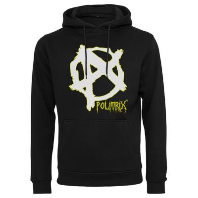 Kapuzensweatshirt MISTERTEE "MisterTee Herren Politrix Hoody", Herren, Gr. XL, schwarz, 100% Baumwolle, bedruckt, Langarm, Sweatshirts Image