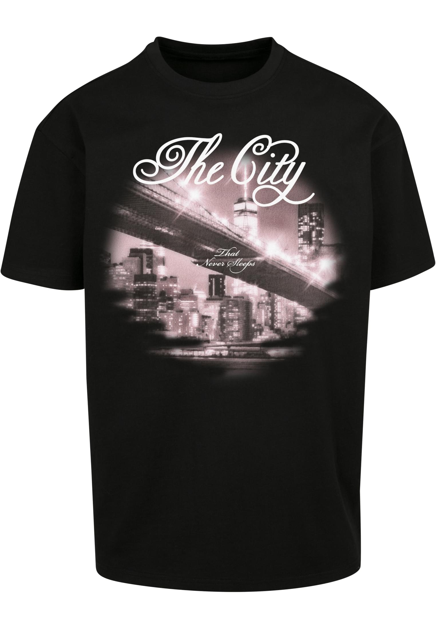 Kurzarmshirt "Upscale by Mister Tee Herren The City Oversize Tee", Herren, Gr. M, schwarz, 100% Baumwolle, UPSCALE BY MISTER TEE, unifarben, oversize, Rundhals, Shirts Image