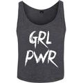 Kurzarmshirt MISTERTEE "Damen Ladies GRL PWR Tank" Gr. L, grau (charcoal) Herren Shirts T-Shirts