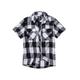 Langarmhemd BRANDIT "Brandit Herren Checkshirt Halfsleeve" Gr. XXL, US-Größen, schwarz-weiß (white, black) Herren Hemden Oberhemden