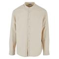 Langarmhemd URBAN CLASSICS "Urban Classics Herren Cotton Linen Stand Up Collar Shirt" Gr. M, US-Größen, beige (softseagrass) Herren Hemden Langarm