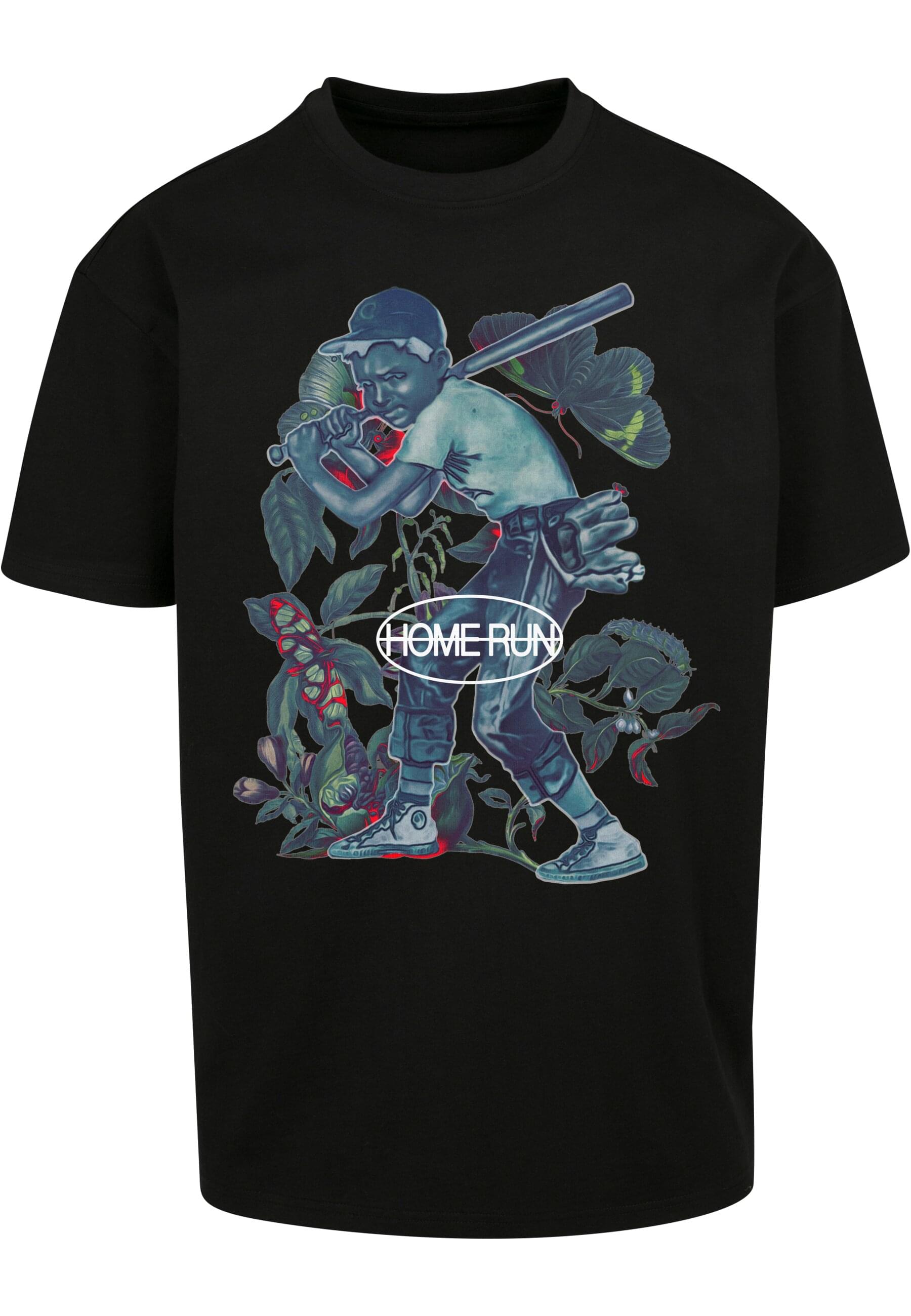 T-Shirt "Upscale by Mister Tee Herren Home Run Oversize Tee", Herren, Gr. XS, schwarz, 100% Baumwolle, UPSCALE BY MISTER TEE, unifarben, oversize, Rundhals, Shirts Image