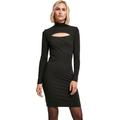 Jerseykleid URBAN CLASSICS "Damen Ladies Stretch Jersey Cut-Out Turtleneck Dress" Gr. 4XL, US-Größen, schwarz (black) Damen Kleider Freizeitkleider