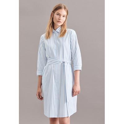 Sommerkleid SEIDENSTICKER "Schwarze Rose", Damen, Gr. XL (42), Normalgrößen, blau (weiß, hellblau), 76% Baumwolle 22% Polyamid 2% Elastan, gestreift, slim fit, 3/4-Ärmel, Kleider, 3/4-Arm Kragen Streifen Image