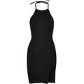 Stillkleid URBAN CLASSICS "Damen Ladies Rib Knit Neckholder Dress" Gr. XL, US-Größen, schwarz (black) Damen Kleider