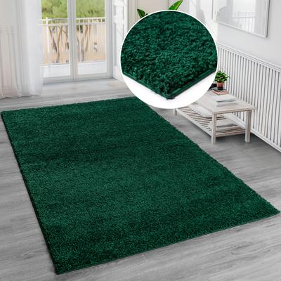 Hochflor-Teppich BRUNO BANANI "Shaggy Soft" Gr. 3, grün (dunkelgrün), B:120cm H:30mm L:180cm, Kunstfaser, Teppiche, gewebt, Uni Farben, besonders weich und kuschelig, Kundenliebling Image