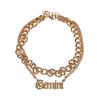 Fußkette URBAN CLASSICS "Urban Classics Unisex Zodiac Golden Anklet" Gr. L, gold (gemini), Fußkettchen, Damen, L/XL, Edelstahl-Metall, Edelstahl, Metall, Fußkettchen