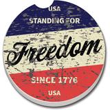 CounterArt Absorbent Stoneware Car Coaster, Freedom, Set of 2