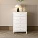 White Contemporary Roman Style Solid Wood 5 Drawers Chest