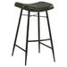 Coaster Furniture Bayu Leather Upholstered Saddle Seat Backless Bar Stool Brown and Black (Set of 2)