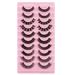 Jzenzero 10 Pairs 3D Faux Eyelashes Pack Soft Strip Fake Half Eyelashes For Everyday Life Mixed