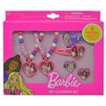 Barbie Accessory Set Includes: 2 beaded bracelets w/charm 2 snap clips 2 rings & Paddle Brush with hangtag