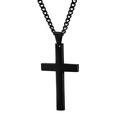 Simple Plain Cross Pendant Chain Necklace Jewelry Men Black/Gold/Sliver M1Y5