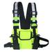 Chest Harness Holster Pack with Front Pouches and Zipper Bag for Universal Walkie Talkies green