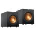 Klipsch 2x Reference R-12SW 12 400W All-Digital Powered Subwoofer Brushed Black Polymer Veneer