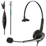 Wantek Corded Telephone Headset RJ9 with Noise Canceling Mic Mono for 2465 2564 480 6402D A100 S10 300 301 430 DTU-8 DTU-16 5010 5020 and Other Office Landline Deskphones