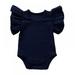 Baby Girl Boy Romper Ruffle Short Sleeve Jumpsuit Cotton Ribbed Knitted Bodysuit Summer Clothes Outfits