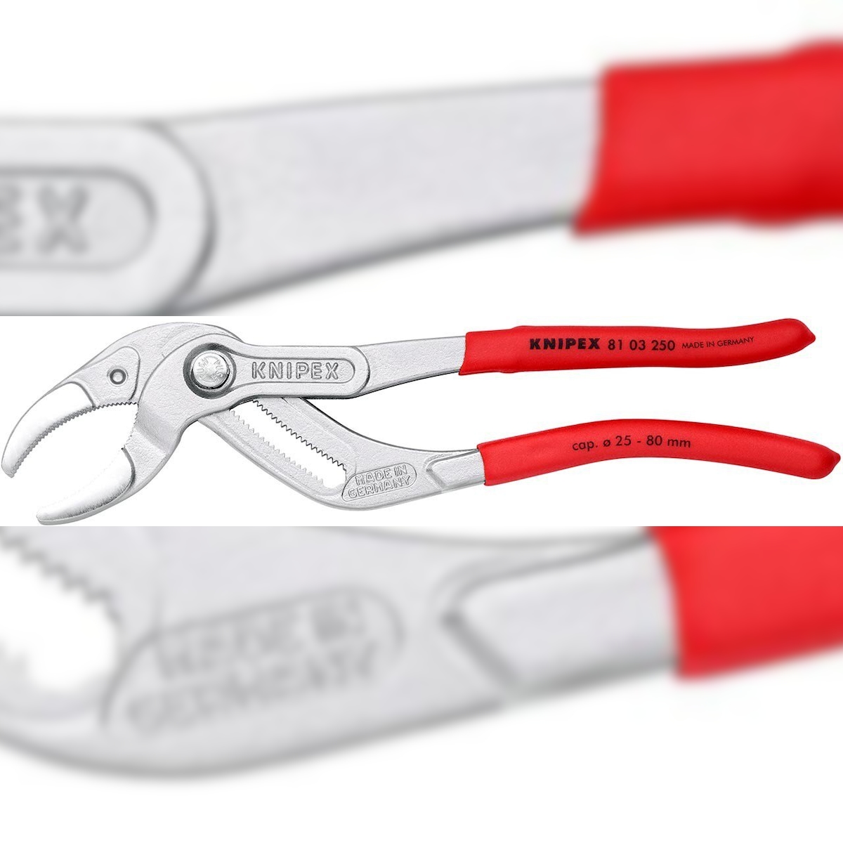 KNIPEX Siphon- und Connectorenzange "SpeedGrip", verchromt, rutschhemmend, Ø 25 - 80 mm, 250 mm Image
