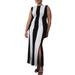 Plus Size Women's Striped Knit Maxi Dress by ELOQUII in Black Onyx Bright White (Size 20)