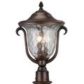 Kalco Lighting Santa Barbara Outdoor 19 Inch Tall 3 Light Outdoor Post Lamp - 9012BB