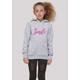 Kapuzenpullover F4NT4STIC "Pink Smile UNISEX HOODIE" Gr. 134/140, grau (heather grey) Mädchen Pullover