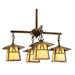 Arroyo Craftsman Carmel 27 Inch 4 Light Chandelier - CCH-8-4B-AM-RC