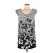 BCBGMAXAZRIA Casual Dress - Mini: Gray Floral Dresses - Women's Size Medium Petite