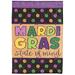 Dicksons Inc Mardi Gras State of Mind 2-Sided Polyester 18 x 13 in. Garden Flag in Black/Brown/Indigo | 18 H x 13 W in | Wayfair M011890