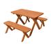 Loon Peak® Spafford Solid Wood Outdoor Picnic Table Wood in Green/Brown | 44" L x 27" W x 30" H | Wayfair 4495CF8AE2E743E48B73CC19B0766A17