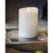 Symple Stuff Classic Real Wax Body Flickering Flameless Battery Powered LED Pillar Candle Beeswax in White | 6 H x 4 W x 4 D in | Wayfair