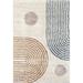 White 90 x 63 x 1.97 in Area Rug - Ivy Bronx Grecia Contemporary Circles Shag Area Rug Polypropylene | 90 H x 63 W x 1.97 D in | Wayfair