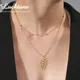 Lucktune-Collier avec pendentif feuille de Bohême pour femme Collier de chaîne de perles de couleur