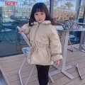 Manteau d'hiver en mélange de laine d'agneau pour enfants vestes en fourrure combinée veste chaude