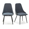 Lot de 2 chaises pivotantes en tissu bleu