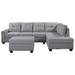 Classic L-shape Couch Reversible Sectional Sofa with Chaise Storage Ottoman and Cup Holders for Large Space Dorm Apartment
