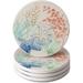 CounterArt Sea View Round Absorbent Stone Coaster 4 Pack with Protective Cork Backing. Manufactured in The USA