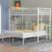 Bunk Bed,Twin Over Full Metal Bunk Bed with Desk, Ladder and Quality Slats for Bedroom,Guest Room and Dorm, White