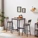 Square Bar Set with 2 Bar stools PU Soft seat with backrest