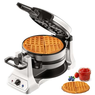 VEVOR 2-Layer Waffle Maker 2 Pieces 1400W Round Waffle Iron Non-Stick with 122-572℉ Temp Stainless Steel Body 120V