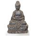 Harp & Finial Buddha Statue - Resin - Weathered Sandstone Finish