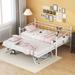 White Twin Size Metal Daybed with Twin Size Adjustable Trundle